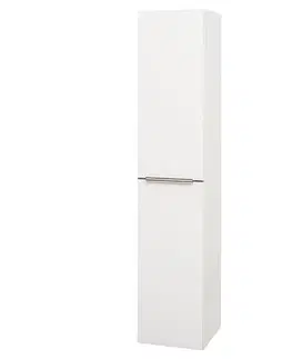 Koupelnový nábytek MEREO Mailo, koupelnová skříňka vysoká 170 cm, bílá, chrom madlo CN514LP