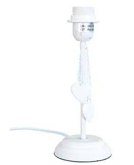 Lampy Bílá kovová základna k lampě se srdíčky  - Ø 10*24 cm  Clayre & Eef 6LMP414
