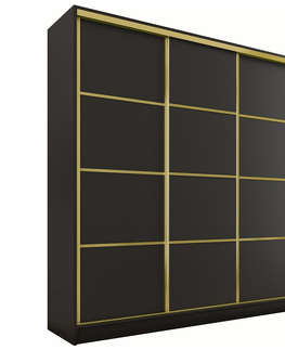 Šatní skříně Šatní skříň DAZIO 180 bez zrcadla, se 4 šuplíky a 2 šatními tyčemi, černý mat