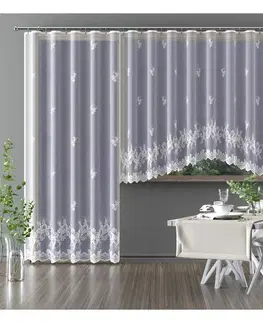 Záclony Hotová záclona nebo balkonový komplet, Luisa, bílá 350 x 180 cm