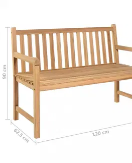 Zahradní lavice Zahradní lavice s poduškou 120 cm Dekorhome Krémová