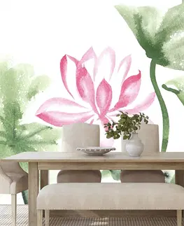Samolepící tapety Samolepící tapeta akvarelový lotosový květ