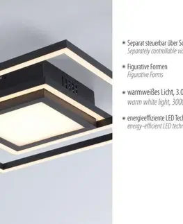 LED stropní svítidla LEUCHTEN DIREKT is JUST LIGHT LED stropní svítidlo černé hranaté s nastavitelnými zónami klasickým vypínačem 3000K LD 14144-18