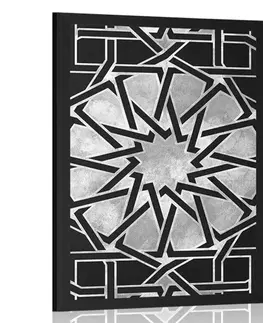Černobílé Plakát orientální mozaika v černobílém