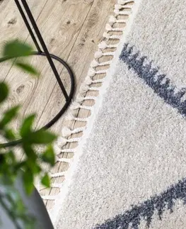 Koberce a koberečky Dywany Lusczow Kusový shaggy koberec BERBER MEKNES krémový, velikost 140x190