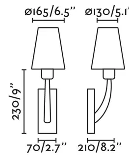 Nástěnná svítidla s látkovým stínítkem FARO REM nástěnná lampa, starozlatá/černá