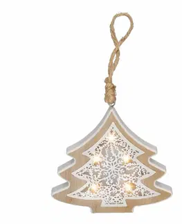 Interiérové dekorace Solight LED vánoční stromek, dřevěný dekor, 6LED, teplá bílá, 2x AAA 1V45-T