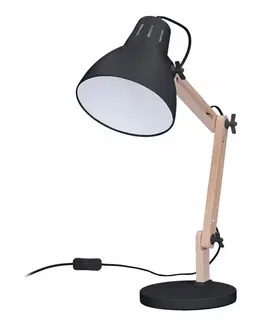Stolní lampy do kanceláře Solight stolní lampa Falun, E27, černá WO57-B