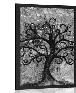 Černobílé Plakát černobílý strom života