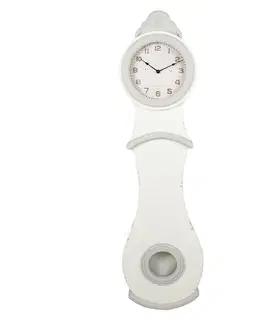 Hodiny Bílé nástěnné retro dřevěné hodiny Wilmia - 37*9*132 cm / 1*AA Clayre & Eef 5KL0234W