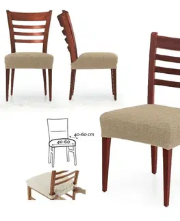 Židle Potah elastický na sedák židle, komplet 2 ks Denia, smetanový