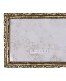 Klasické fotorámečky Zlatý vintage rámeček na fotografie s ornamenty - 15*2*20 cm / 13*18 cm Clayre & Eef 2F0682