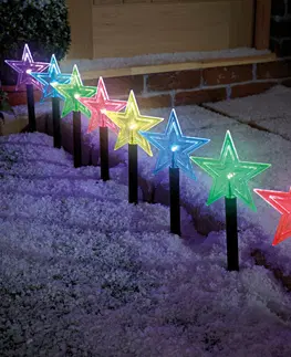 Svíčky a světelné dekorace 8 barevných hvězd se zápichem