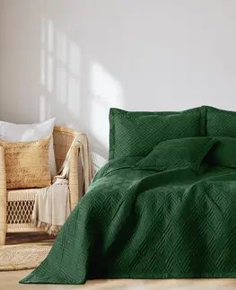 Přehozy Přehoz na postel AmeliaHome Ophelia V lahvově zelený, velikost 260x280
