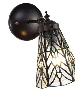 Svítidla Nástěnná lampa Tiffany Venne grey - 17*12*23 cm E14/max 1*40W Clayre & Eef 5LL-6208