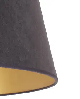 Stínidlo na lampu Duolla Kuželové stínidlo vysoké 25,5 cm, grafit/zlato
