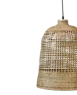 Svítidla Přírodní antik závěsné světlo s bambusovým stínidlem Lamp Bamboo - Ø41*52cm/ E27/ 40W Chic Antique 71088500