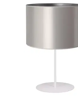 Lampy   - Stolní lampa CANNES 1xE14/15W/230V 20 cm stříbrná/bílá 