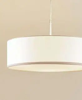 Závěsná světla Lindby Závěsné svítidlo Lindby Sebatin, Ø 40 cm, bílé, tkanina, E27