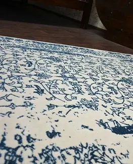 Koberce a koberečky Dywany Lusczow Kusový koberec MANYAS Vadia krémovo-modrý, velikost 120x180