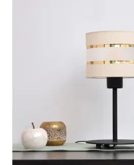 Lampy  LED Stolní lampa HELEN 1xE27/60W/230V krémová/černá/zlatá 