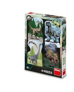 Hračky puzzle DINO - Jurský Svět 4X54 Puzzle