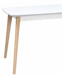 Jídelní stoly Kasvo jídelní stůl EMILIO - pevný buk/bílá 85x85 cm