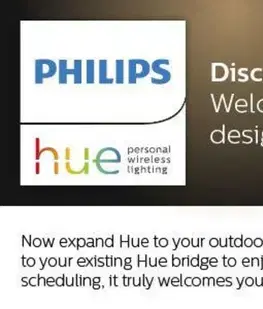 Chytré osvětlení PHILIPS HUE Hue LED White Venkovní nástěnný reflektor Philips Welcome 8719514382763 20,5W 2600lm 2700K IP44 24V černý, stmívatelný
