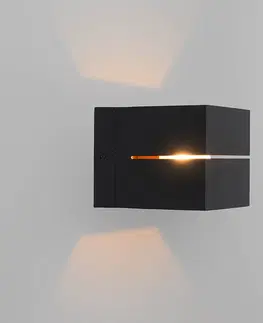 Nastenna svitidla Sada 4 chytrých nástěnných svítidel černá se zlatou 9,7 cm včetně WiFi G9 - Transfer Groove