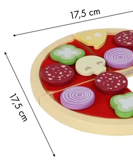 Hračky Dřevěná pizza s kráječem