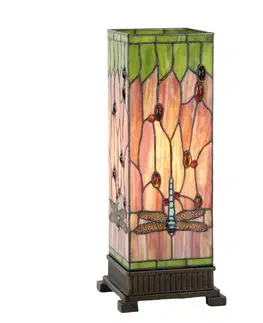 Svítidla Stolní lampa Tiffany Square dragonfly Clayre & Eef 5LL-9218