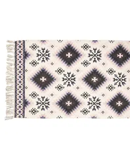 Koberce a koberečky Bavlněný koberec s barevnými ornamenty a třásněmi - 140*200 cm Clayre & Eef KT080.056L