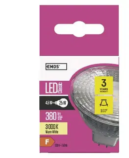 LED žárovky EMOS LED žárovka Classic MR16 4,5W GU5,3 teplá bílá 1525732200
