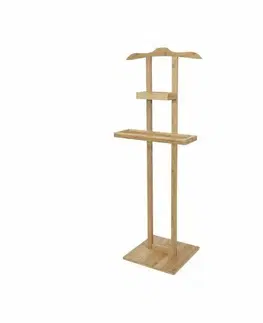 Regály a poličky Bambusový stojan na oblečení s odkládací plochou Compactor Bamboo - 44,5 x 32 x 115 cm