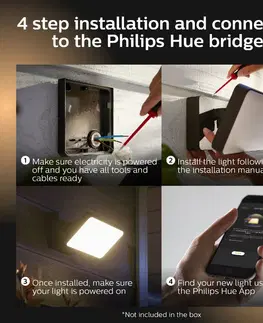 Chytré osvětlení PHILIPS HUE Hue LED White Venkovní nástěnný reflektor Philips Welcome 8719514382763 20,5W 2600lm 2700K IP44 24V černý, stmívatelný
