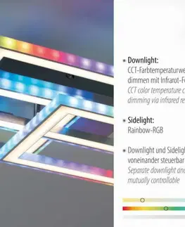 LED stropní svítidla LEUCHTEN DIREKT is JUST LIGHT LED stropní svítidlo otočné, stříbrná barva, RGB Rainbow, stmívatelné RGB+2700-5000K
