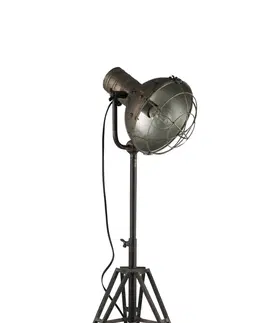 Lampy Stojací lampa kulatá v kovově šedé barvě - 35*30*93 cm J-Line by Jolipa 78453