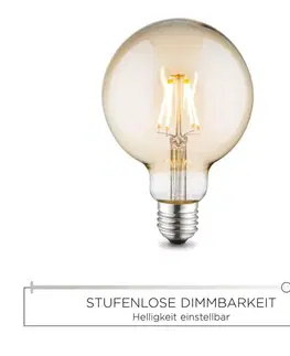 LED žárovky JUST LIGHT LEUCHTEN DIRECT LED Filament Globe, E27, průměr  95mm 4W 3000K DIM 08466 LD 08466