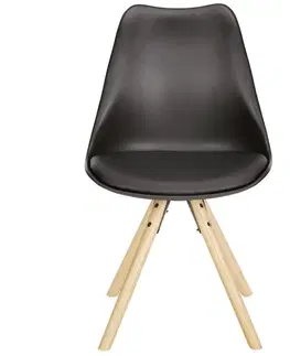 Židle do jídelny Jídelní židle Lilly S Dřevěnýma Nohama, Černá