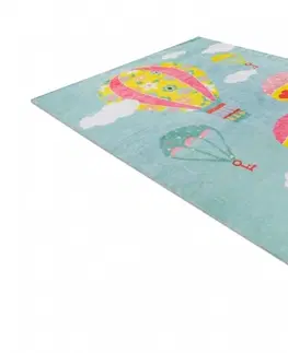Koberce a koberečky Dywany Lusczow Dětský koberec HOT AIR BALLOON modrý, velikost 120x165