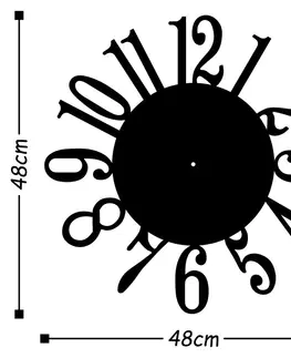 Hodiny Wallity Dekorativní nástěnné hodiny Polas 48 cm černé