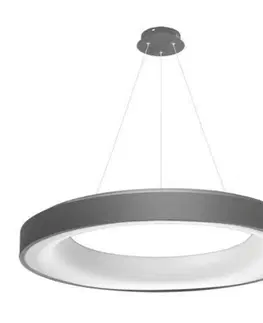 LED lustry a závěsná svítidla LED Závěsné svítidlo AZzardo Sovana Pendant 80 CCT grey Dimm AZ3450 80W 4000lm 2700-6500K IP20 78cm stmívatelné šedé
