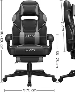 Kancelářské židle SONGMICS Herní židle Bonx černá
