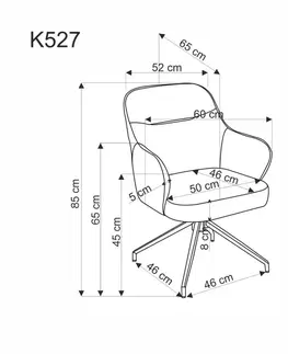 Židle Otočné jídelní křeslo K527 Halmar Šedá