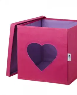 Boxy na hračky LOVE IT STORE IT - Úložný box na hračky s krytem a okénkem - srdce