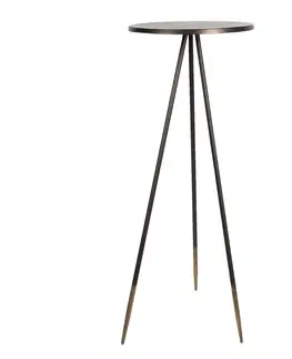 Konferenční stolky Černý odkládací stolek Robin - Ø 50*100 cm Clayre & Eef 5Y0831