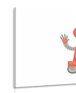 Dětské obrazy Obraz s motivem robota v červené barvě