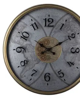 Hodiny Nástěnné hodiny Michele s mapou světa - Ø 80*10 cm / 1*AA Clayre & Eef 5KL0195