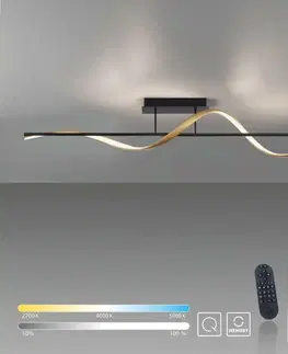 Chytré osvětlení PAUL NEUHAUS LED stropní svítidlo Q-SWING antracit a matná mosaz Smart Home ZigBee 2700-5000K PN 6385-13