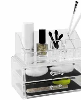 Koupelnový nábytek Organizér na kosmetiku Compactor – 2 zásuvky, horní úložný díl, čirý plast